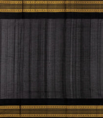 Cream Handloom Korvai Silk Cotton Saree With Buttas & Black Border-SC3925