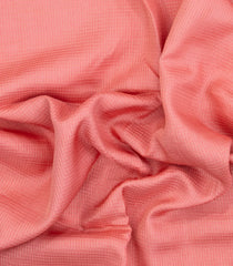 Light Peach Woven Blended Viscose Saree With Zari Checks & Contrast Border-BL5509