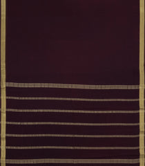 Dark Brown Woven Mysore Silk Saree With Zari Border-MS3631