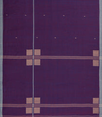 Lilac Handloom Bengal Cotton Saree With Buttas & Contrast Border-BG1972