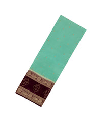 Aquamarine Woven Art Crepe  Saree With Stone Work & Contrast Border-BL5137