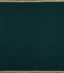 Bottle Green Handloom Maheswari Silk Cotton Saree With Zari Border-SC4835