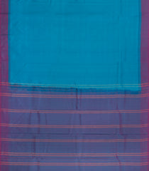 Sky Blue Woven Kanchipuram Silk Saree With Plain Contrast Border-KA14153