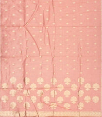 Peach Woven Synthetic Supernet Saree With Floral Motifs-BL4240