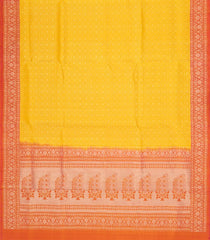 Yellow Handloom Soft Silk Saree With Floral Jaal Motifs-SO4306