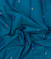 Cyan Handloom Kanchi Cotton Saree With Buttas-KC1780