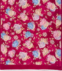 Magenta Woven Crepe Silk Saree With Printed Floral Motifs-PS0528