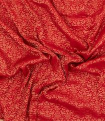 Red Woven Mysore Silk Saree With Bird Vine Motifs-MS3361