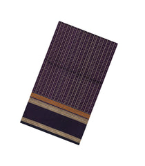 Violet Handloom Silk Cotton Saree With Checks-SC4278