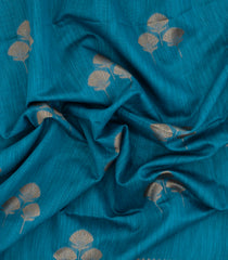 Cyan Woven Art Linen Saree With Zari Border-BL5633