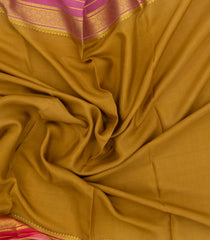 Oil Mustard Woven Mysore Silk Saree With Ganga Jamuna Border-MS3236