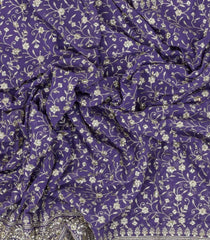 Lavender Woven Synthetic Blended Saree With Embroidered Motifs-EN2046