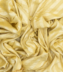 Yellow Woven Banarasi Khadi Georgette Silk Saree With Stripes-BE1507