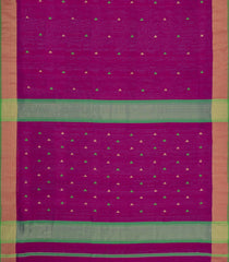 Magenta Handloom Maheswari Silk Cotton Saree With Contrast Border-SC4892