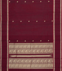 Maroon Handloom Kanchi Cotton Saree With Buttas-KC1773
