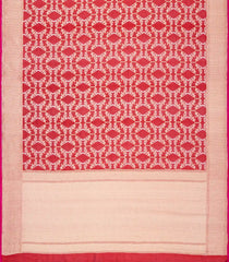 Red Handloom Organza Satin Soft Silk Saree With Floral Vine Motifs-SO4080