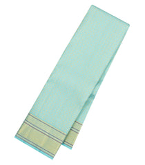 Turquoise Handloom Kanchipuram Silk Saree With Kamalam Motifs-KA16189