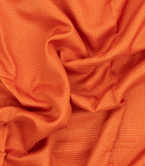 Orange Woven Blended Viscose Saree With Zari Checks & Contrast Border-BL5539