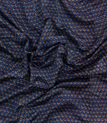 Indigo Printed Chanderi Cotton Saree With Zari Border-CC1568