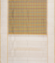 Mustard Handloom Korvai Kanchipuram Silk Saree With Silk Checks-KA16617