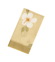 Sandal Printed Synthetic Linen Saree With Floral Motifs-SY0482