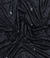 Black Handloom Bengal Cotton Saree With Tribal Buttas-BG1981