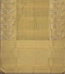 Gold Handloom Kanchipuram Silk Saree With Floral Vine Motifs-KA15546