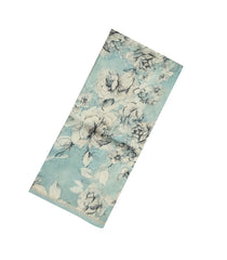 Aquamarine Handloom Tussar Saree With Printed Floral Motifs-TU3060