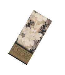 Black Woven Synthetic Viscose Saree With Printed Floral Motifs-BL4928