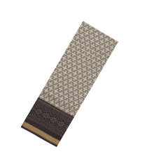 Taupe Printed Blended Chanderi Cotton Saree With Zari Border-BL5774