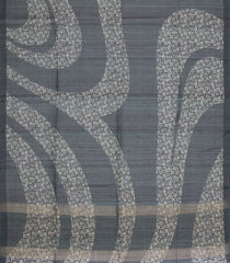 Grey Printed Synthetic Tussar Silk Saree With Zari Checks & Motifs-SY0377