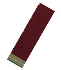 Dark Maroon Handloom Kanchi Cotton Saree With Buttas-KC1783