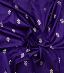 Violet Woven Banarasi Poona Silk Saree With Zari Buttas & Contrast Border-BP1022