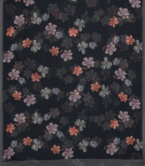 Black Woven Synthetic Georgette Saree With Printed Floral Motifs-BL4212