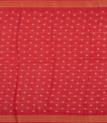 Red Printed Synthetic Dola Silk Saree With Zari Stripes & Border Motifs-SY0343
