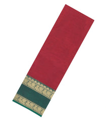 Crimson Woven Chettinad Cotton Saree With Contrast Border-CN1906