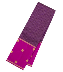 Magenta Handloom Kanchipuram Silk Saree With Zari Checks-KA15231