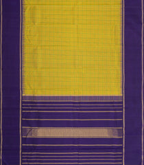 Olive Green Handloom Korvai Kanchipuram Silk Saree With Stripes-KA16218