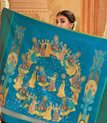 Aqua Green Handloom Rasaleela Silk Saree - KA12634