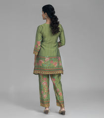 Sage Green Floral Print Co-ord Set-CO5005