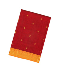 Crimson Handloom 9 Yards Vairaoosi Silk Cotton Saree With Stripes & Buttas-SC3774