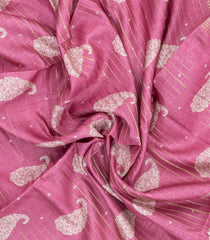Baby Pink Printed Synthetic Dola Silk Saree With Zari Stripes & Border-SY0303