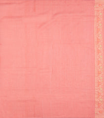 Peach Handloom Banarasi Cotton Saree With Floral Vine Motifs-BE1903