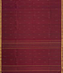 Dark Maroon Handloom Kanchipuram Silk Saree With Raindrop Buttas-KA16204