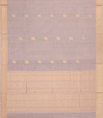Taupe Handloom Village Cotton Saree With Buttas-VC1604