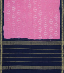 Bubblegum Pink Handloom Sungudi Cotton Saree With Tie & Dye Motifs-BG1942