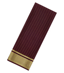 Dark Maroon Woven Mysore Silk Saree With Zari Motifs-MS3657