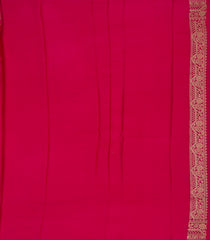 Magenta Handloom Banarasi Khadi Georgette Silk Saree With Floral Motifs-BE1625