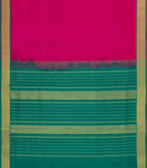 Hot Pink Handloom Silk Cotton Saree With Contrast Border-SC4480