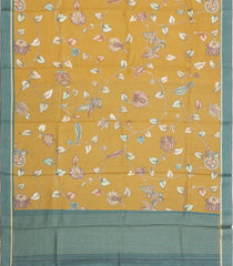 Sandal Printed Tussar Silk Saree With Floral Motifs-TU3668